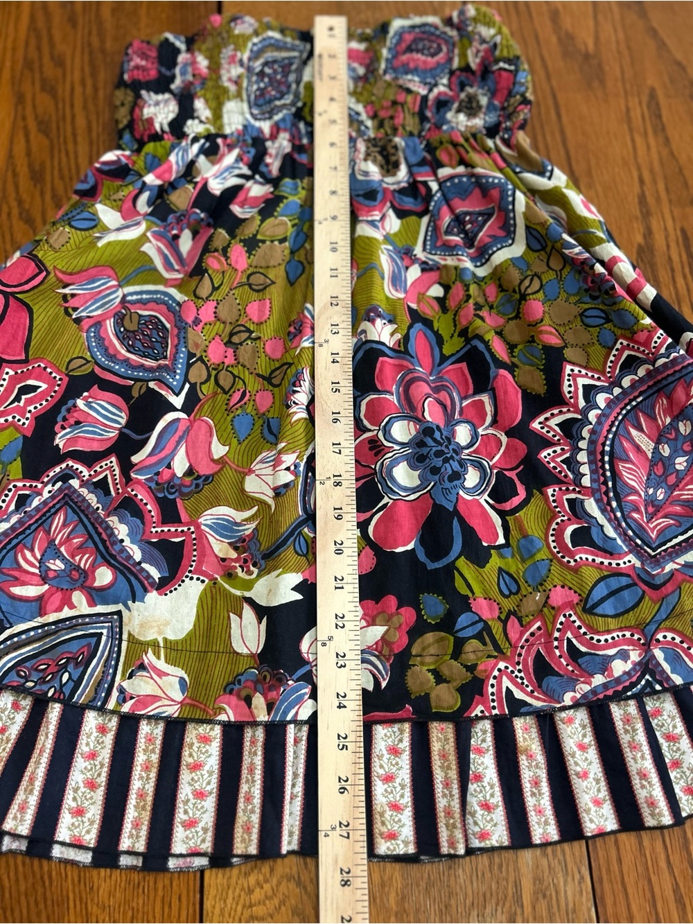 Fire Los Angeles Olive, Pink & Navy Floral Smocked Sundress - Picture 7 of 8